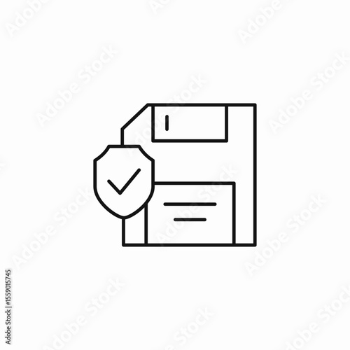 data save protected icon sign vector