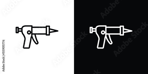 Sealants gun icon in thin stroke and flat style.