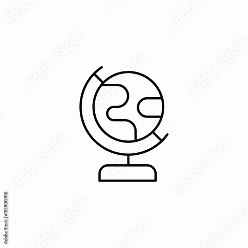 desk globe earth icon sign vector