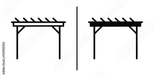 Arbor Silhouette Illustration: Minimalist illustration showcases the simplicity of a traditional arbor, with bold lines defining its structure and elegant design.