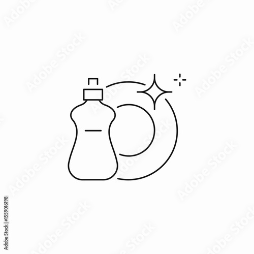 dish soap clean washing icon sign vector