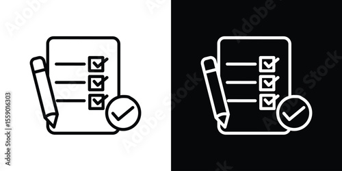 Requirements icon in thin stroke and flat style.