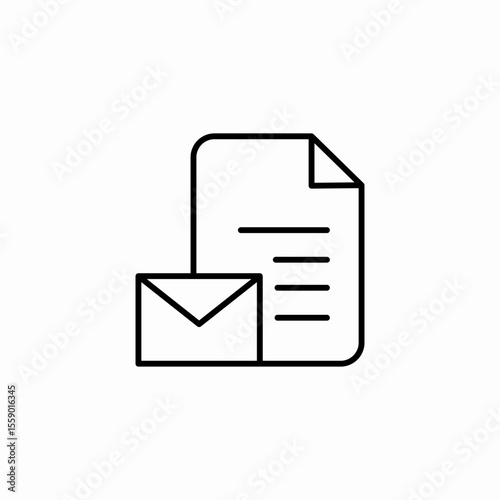 document with mail icon sign vector