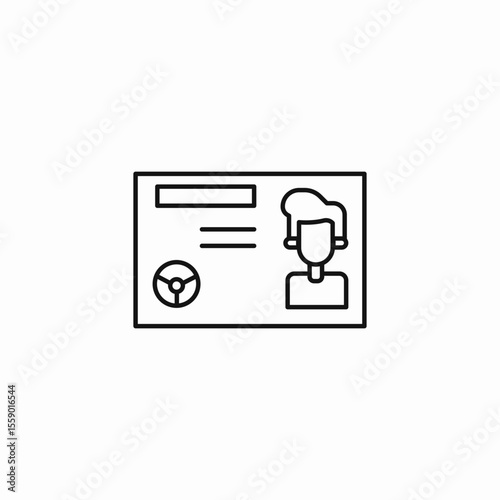 driver's license id icon sign vector