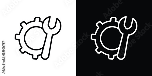 Productivity tools icon in thin stroke and flat style.