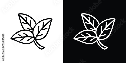 Basil icon in thin stroke and flat style.