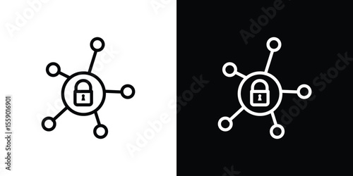 Private network icon in thin stroke and flat style.