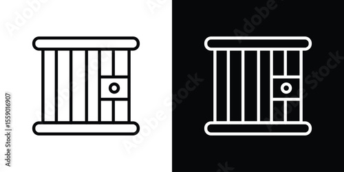 Prison icon in thin stroke and flat style.