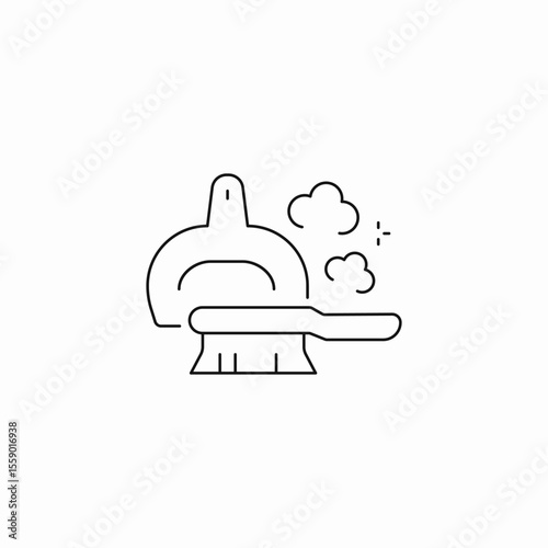 dustpan brush dust icon sign vector