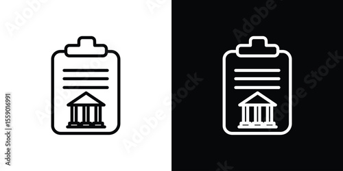 Policy icon in thin stroke and flat style.