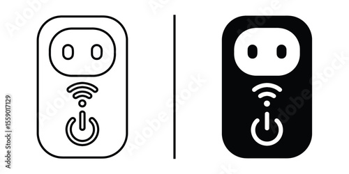 Smart Plug Duo: A pair of smart plugs, depicted in black and white, highlighting their sleek design, WiFi connectivity, and easy-to-use power controls.