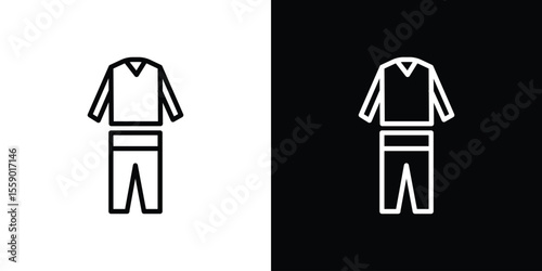 Pijama icon in thin stroke and flat style.