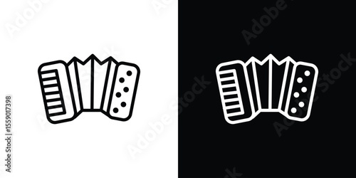 Accordion icon in thin stroke and flat style.