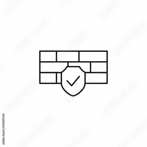 firewall protection active icon sign vector