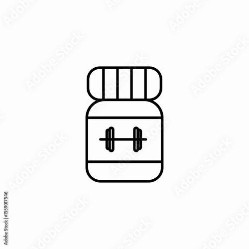 fitness supplement bottle icon sign vector