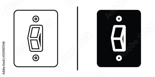 Switch Icon: A minimalist design featuring a simple, yet iconic switch. Showcasing the essence of control and activation through contrasting black and white aesthetics.