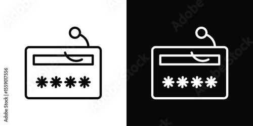 Password phishing icon in thin stroke and flat style.