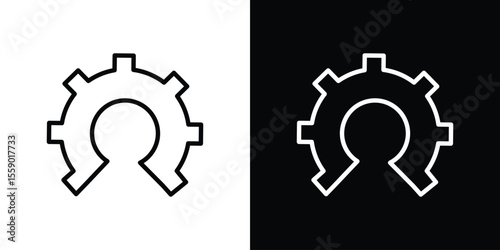 Open source icon in thin stroke and flat style.