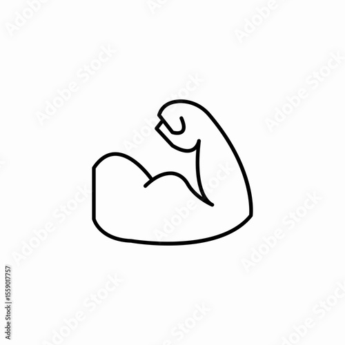 flexed bicep muscle icon sign vector
