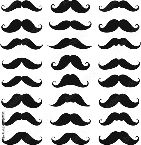 Collection of Black Mustaches.