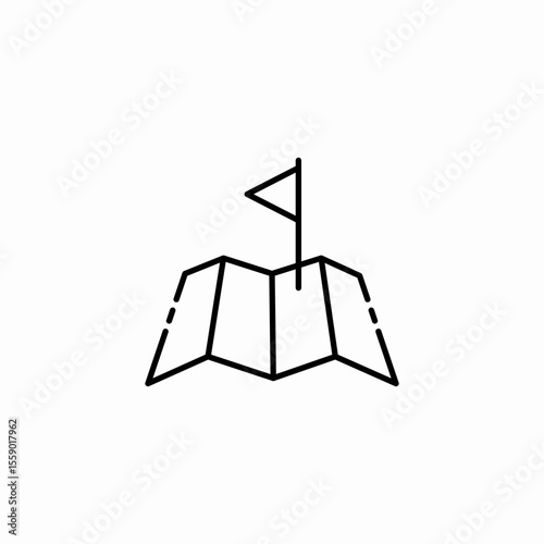 folded map flag icon sign vector