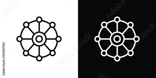 Multichannel icon in thin stroke and flat style.