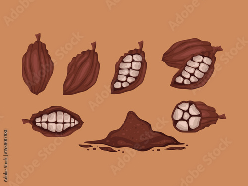 cacao beans dark chocolate instant product pattern aroma geometry beverage natural organic raw cut