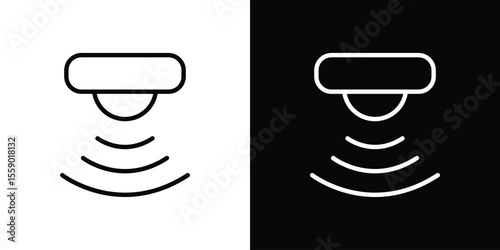 Motion sensor icon in thin stroke and flat style.