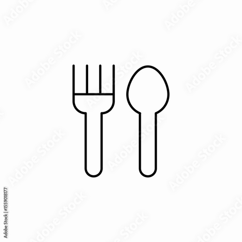 fork spoon cutlery icon sign vector