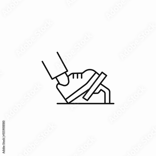 foot on pedal icon sign vector