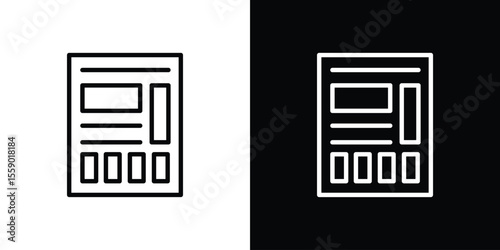 Mood board icon in thin stroke and flat style.