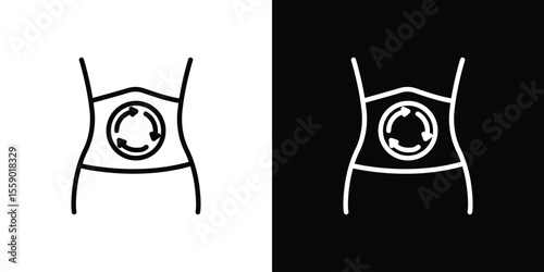 Metabolism icon in thin stroke and flat style.