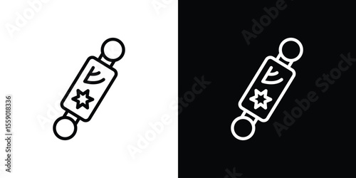 Mezuzah icon in thin stroke and flat style.