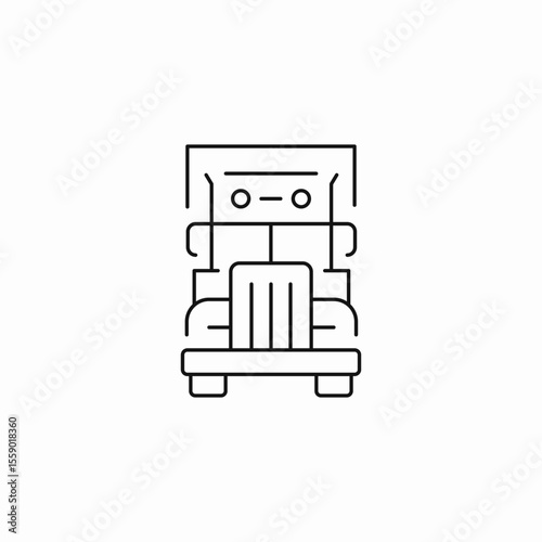 front view truck icon sign vector