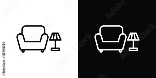 Lounge icon in thin stroke and flat style.