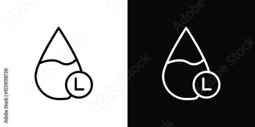 Liter icon in thin stroke and flat style.