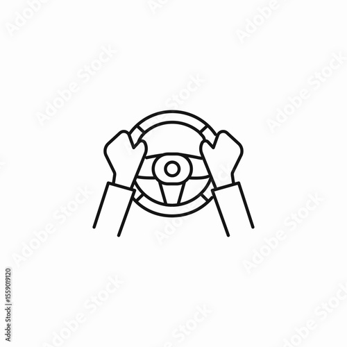 hands on steering wheel icon sign vector