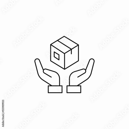 hands holding package delivery icon sign vector