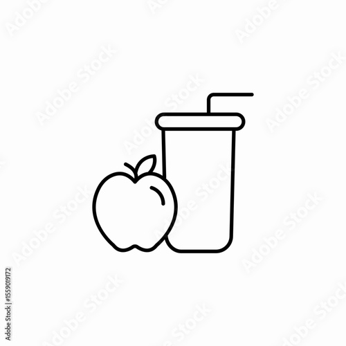 healthy drink apple icon sign vector