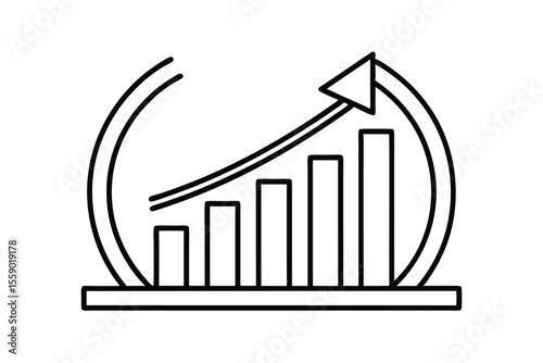 Upward Trend Growth Chart Illustrating Positive Progress and Success