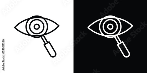 Investigation icon in thin stroke and flat style.