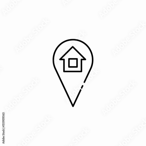 home address pin icon sign vector