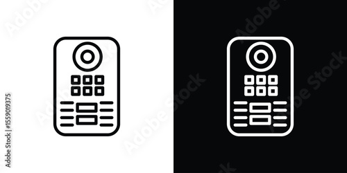 Intercom icon in thin stroke and flat style.