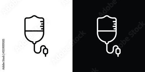 Intravenous icon in thin stroke and flat style.