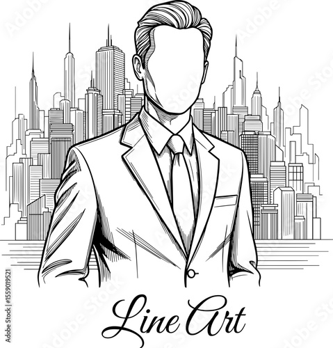 Businessman Cityscape Background, Urban Professional Portrait
