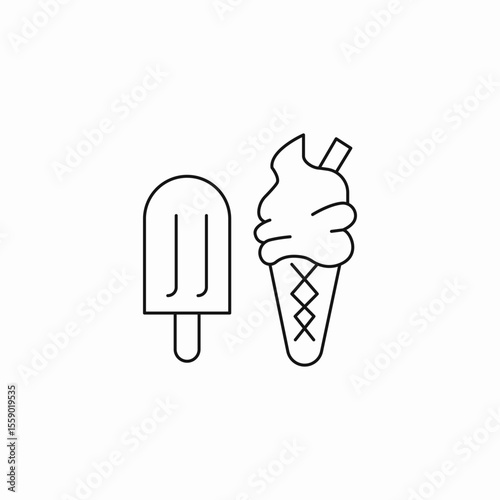 ice cream dessert icon sign vector
