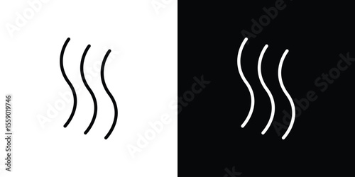Hot icon in thin stroke and flat style.
