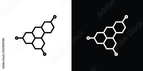 Hormones icon in thin stroke and flat style.