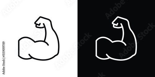 Arm icon in thin stroke and flat style.