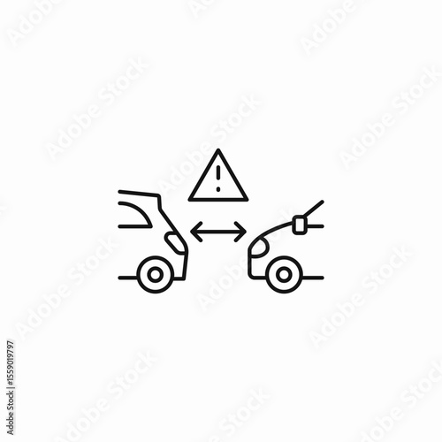 keep distance warning icon sign vector